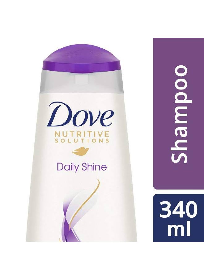 Dove - Daily Shine Shampoo 340 Ml For Dry And Damaged Hair Strengthening Shampoo Gives Smooth And Strong Hair Mild Daily Shampoo For Men & Women - Image 1