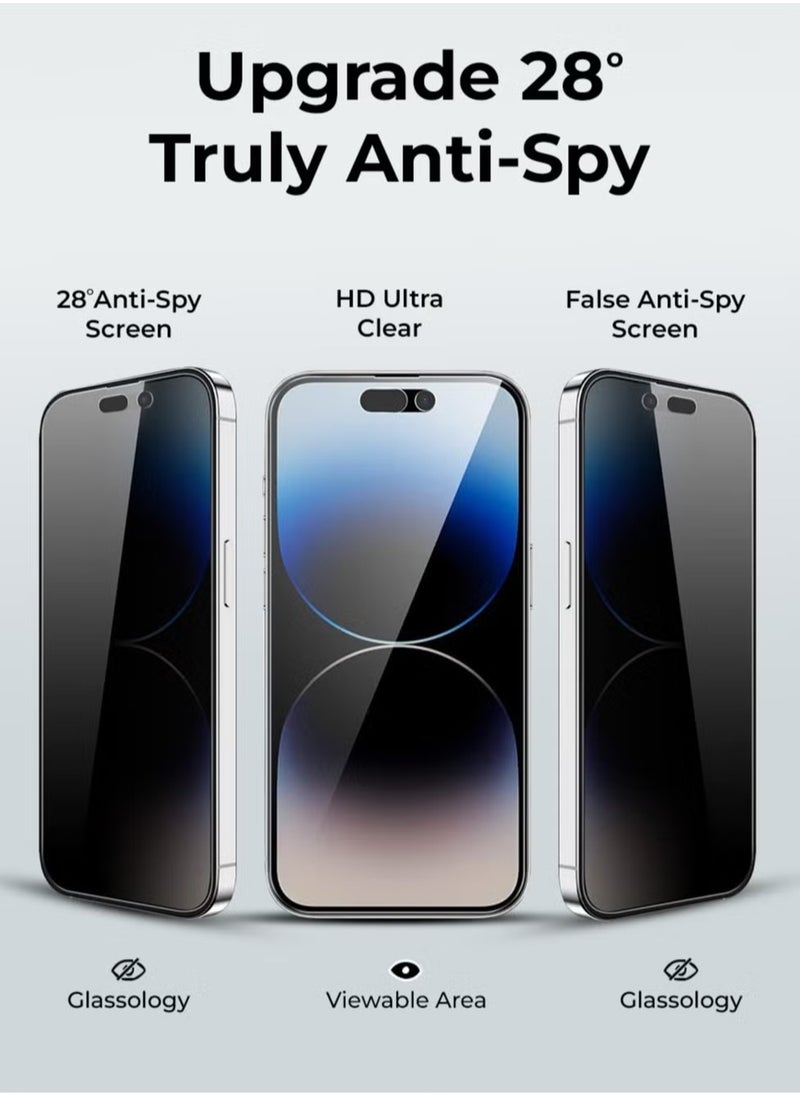 glassology - iPhone 16 Privacy Tempered Glass Screen Protector – 9H Hardness, Anti-Spy, Scratch Resistant, Case-Friendly, High-Quality Protection for Your iPhone 16 - Image 1