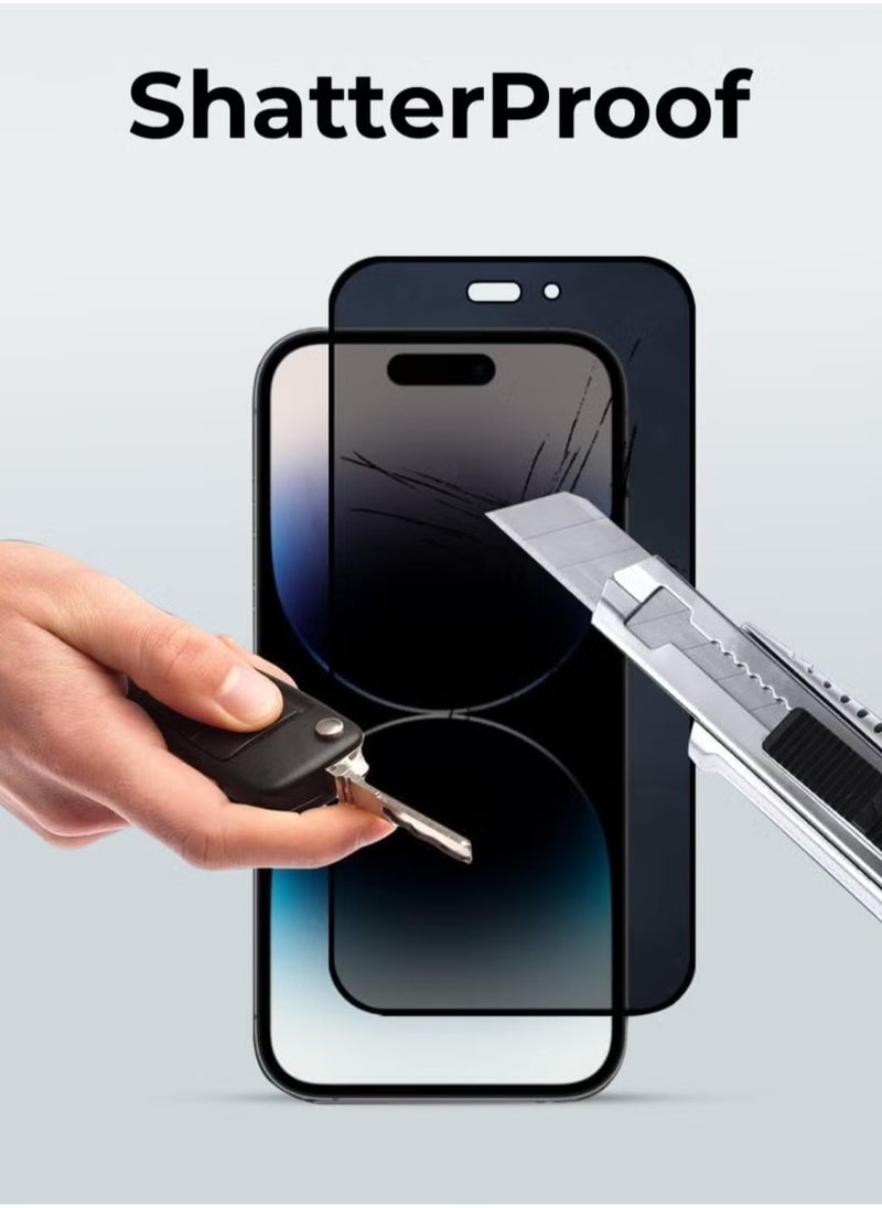 glassology - iPhone 16 Privacy Tempered Glass Screen Protector – 9H Hardness, Anti-Spy, Scratch Resistant, Case-Friendly, High-Quality Protection for Your iPhone 16 - Image 1