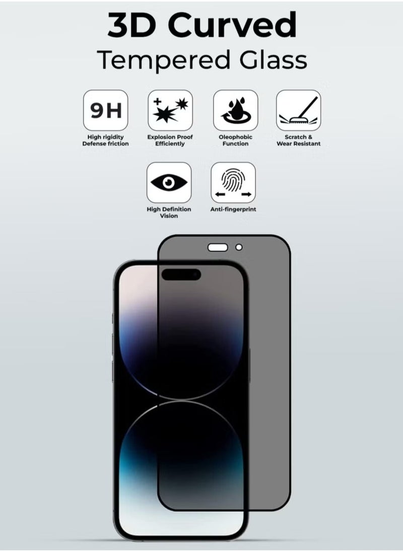 glassology - iPhone 16 Privacy Tempered Glass Screen Protector – 9H Hardness, Anti-Spy, Scratch Resistant, Case-Friendly, High-Quality Protection for Your iPhone 16 - Image 1