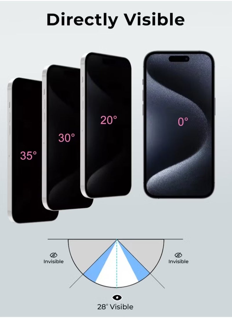 glassology - iPhone 16 Privacy Tempered Glass Screen Protector – 9H Hardness, Anti-Spy, Scratch Resistant, Case-Friendly, High-Quality Protection for Your iPhone 16 - Image 1