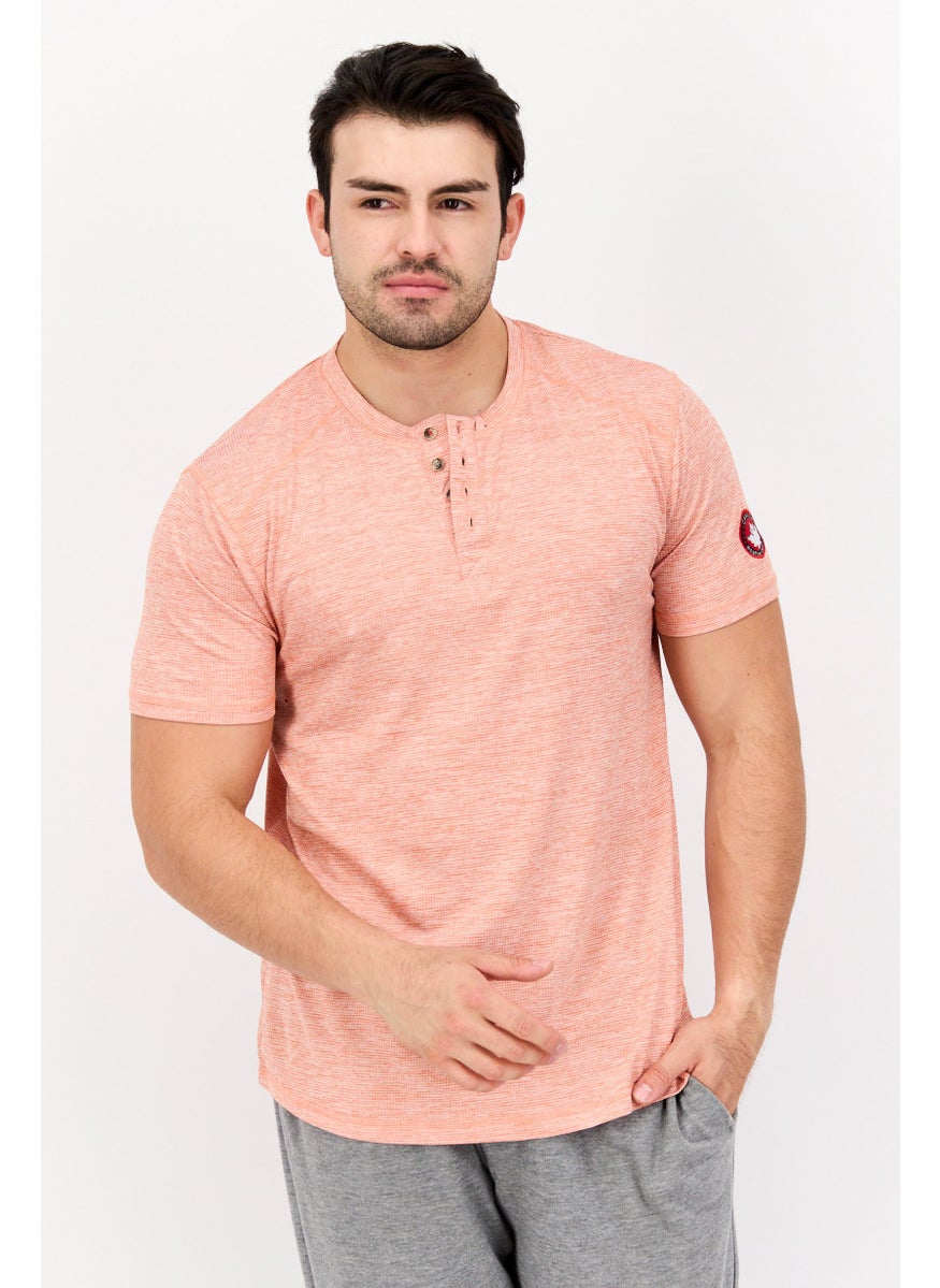 Canada Weather Gear - Men Sportswear Fit Heather Outdoor T-Shirt, Peach - Image 1