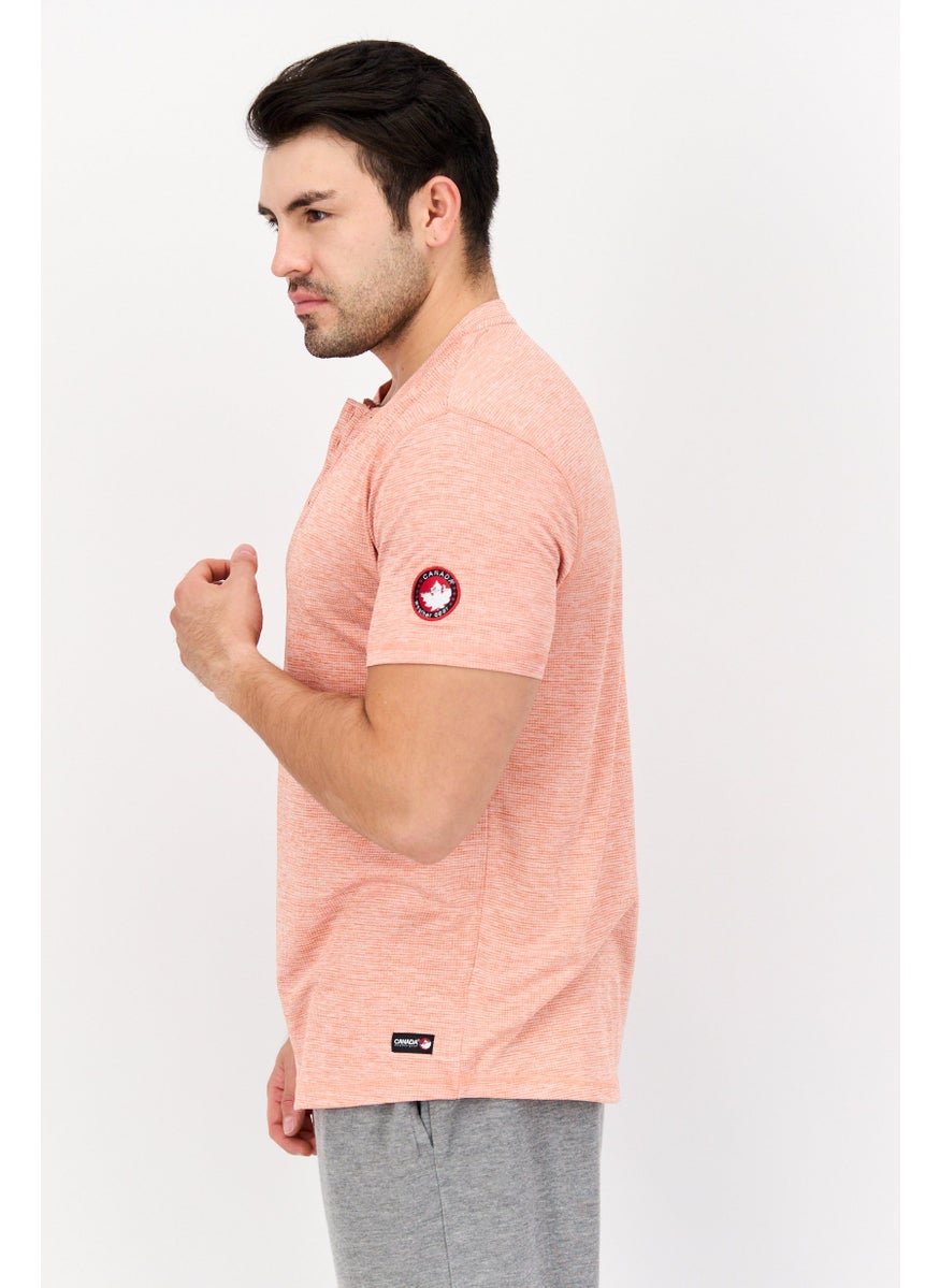 Canada Weather Gear - Men Sportswear Fit Heather Outdoor T-Shirt, Peach - Image 1