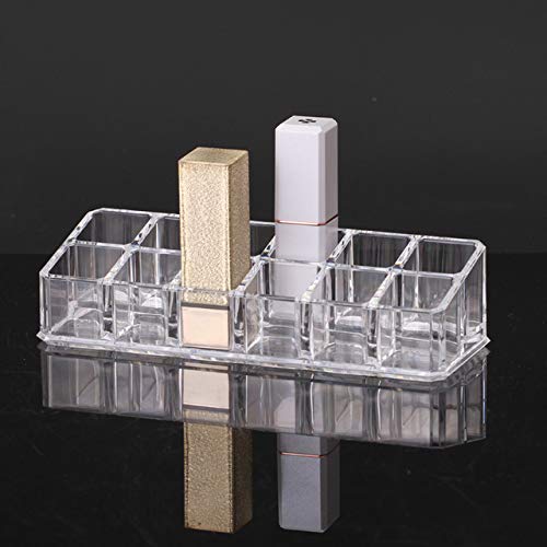 AR Mall 12 Compartment Luxurious Clear Acrylic Makeup Organiser Lipstick Holder Case - Image 1