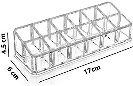 AR Mall 12 Compartment Luxurious Clear Acrylic Makeup Organiser Lipstick Holder Case - Image 2