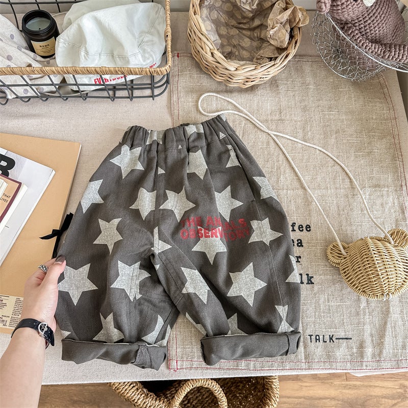 2026 Spring New Children'S Clothing Korean Style Washed Cotton Harem Pants Long Pants Boys And Girls Pants 123521 - Image 1