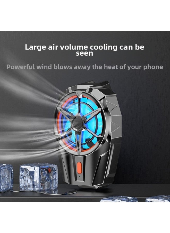 Air-cooled Mobile Phone Radiator Battery Hurricane Three-gear Adjustable Mute Wireless Cooling Radiator-Color:X52 Black - Image 2