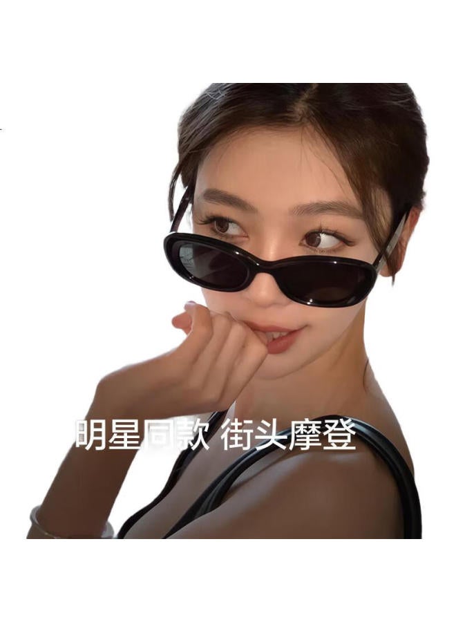 LOHO (Loho) New Sunglasses Men Small Frame Retro Fashion Oval Sunglasses Classic Contouring Sun Glasses Women Lh09637 Black - Image 2