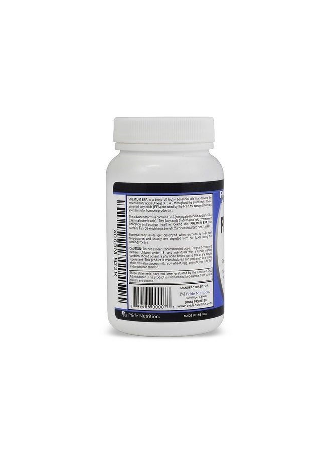 Pride Nutrition - 1 Fish Oil Omega 3 6 9 Efa With Epa Dha Cla Gla Flax & Borage More Than Just Fish Oil Premium Efa 60 Pills Essential Fatty Acids Supplement For Heart Health & Joint Relief - Image 1