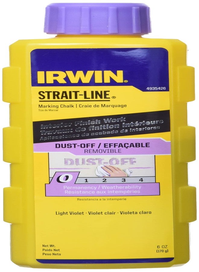 IRWIN Tools STRAIT-LINE Dust-Off Marking Chalk, 6-ounce (4935426), Purple - Image 1