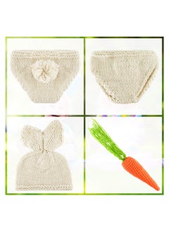 KASTWAVE Baby Photo Prop, Newborn Photography Prop, Rabbit Design Crochet, Costume Clothes Knit Crochet, Baby Boy Girl Photo Outfits, Rabbit Photoshoot Costume, 0-6 Months, Baby Shower Gift  - Image 5