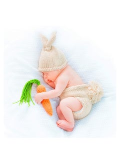 KASTWAVE Baby Photo Prop, Newborn Photography Prop, Rabbit Design Crochet, Costume Clothes Knit Crochet, Baby Boy Girl Photo Outfits, Rabbit Photoshoot Costume, 0-6 Months, Baby Shower Gift  - Image 2
