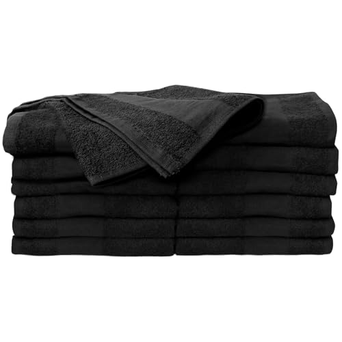 ForPro Professional Collection ForPro Premium Bleach Tough Salon Towels Black 100 Cotton BleachProof Towels Stain Resistant 16 W x 27 L 12Count - Image 1