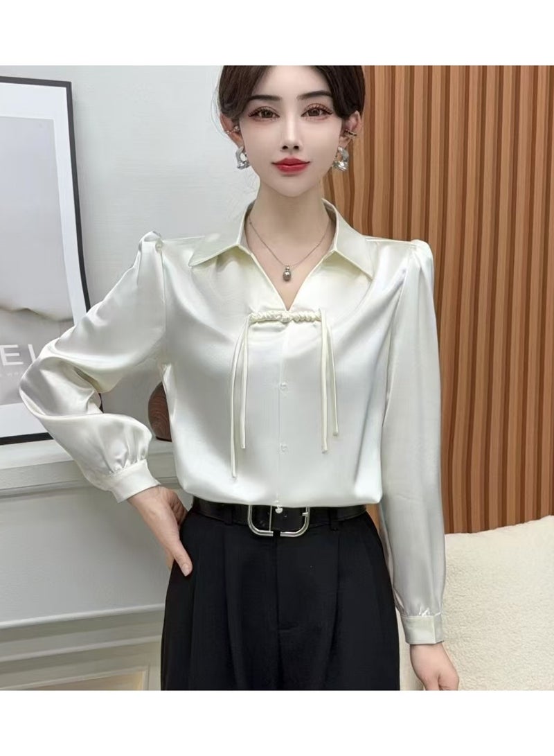 Shougu New Chinese Style Buckle Style Jacquard Shirt