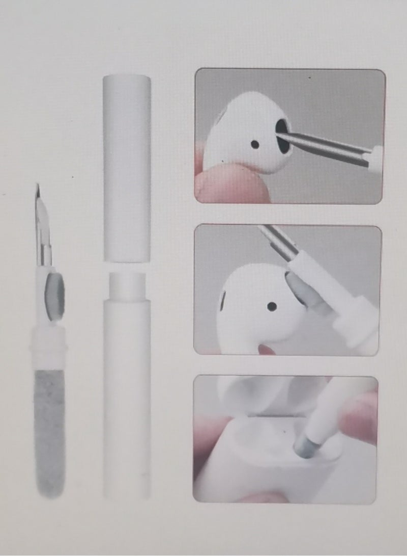 Portable Earphone Cleaning Pen, Multifunctional Soft Brush with Sponge Cleaner for Earphones, Earplugs, Mobile Phones, Digital Devices, Computer Keyboards 