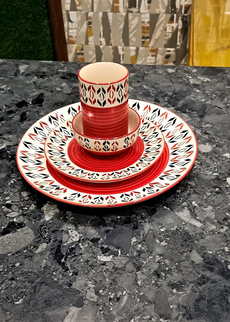 caffeine ceramic handmade arrow pattern dinner set (set of 10pcs) - Image 4