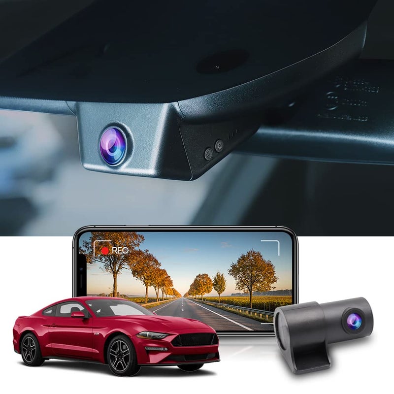 Fitcamx Dual 2160P1080P Dash Cam Adapts for Ford Mustang 20192023 HD20141 with Sensor Cover OEM Style 2 Channel HD Video WiFi APP Loop Recording GSensor Plug Play 128GB Card - Image 2