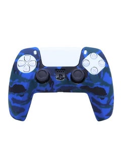 KENSUO Silicone Skin Accessories for Sony PS5 Wireless Controller Grip Covers Case with Anti-Slip Anti-scratch Silicone Dustproof Protective, PS5 Controller Skin Protector Blue/Black Controller with Thumb Grip Caps 4 Pairs (8Pcs)  - Image 2