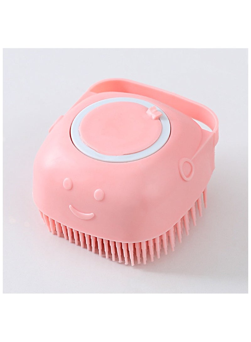 ILovhaprty Pink Soft Body Shower Gel Silicone Brush, Full Body Scrubber with Soap Nozzle for Bathing Silicone Exfoliating Brush, Bath Brush for Babies Children Women Men and Pets - Image 1