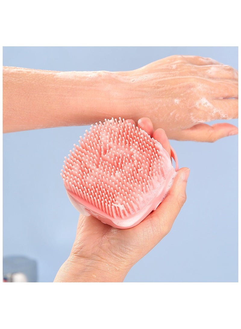 ILovhaprty Pink Soft Body Shower Gel Silicone Brush, Full Body Scrubber with Soap Nozzle for Bathing Silicone Exfoliating Brush, Bath Brush for Babies Children Women Men and Pets - Image 4