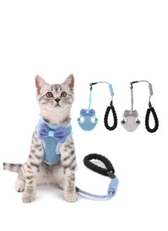 Cat Harness, Soft No Pull Cat Harness and Lead Set for Walking, Escape Proof Kitten Vest Harnesses for Small Animals Rabbit Cats, Cool Cat Collar(2 Pack)