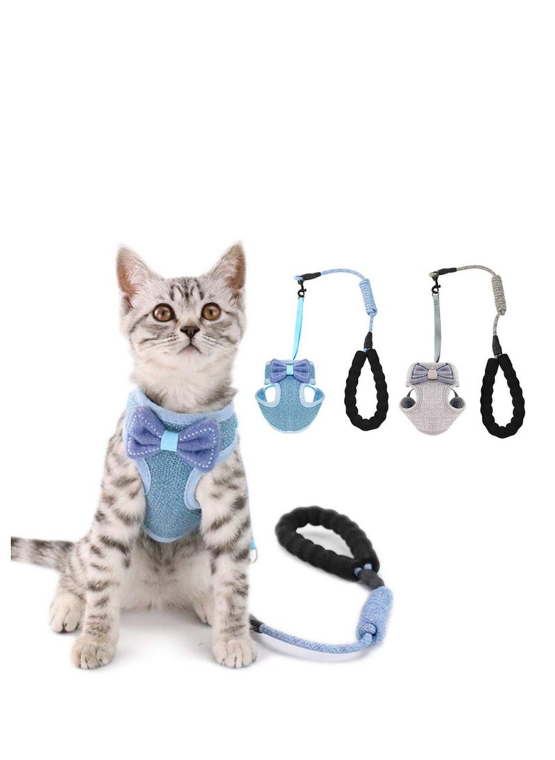 SYOSI - Cat Harness, Soft No Pull Cat Harness and Lead Set for Walking, Escape Proof Kitten Vest Harnesses for Small Animals Rabbit Cats, Cool Cat Collar(2 Pack) - Image 1
