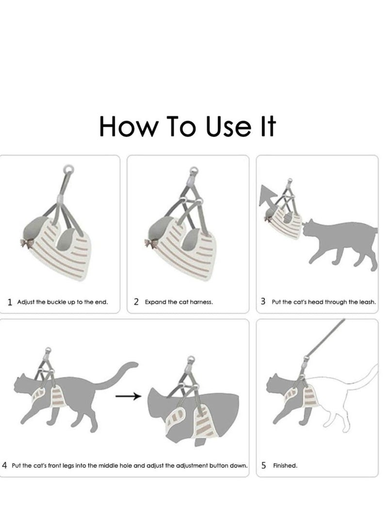 SYOSI - Cat Harness, Soft No Pull Cat Harness and Lead Set for Walking, Escape Proof Kitten Vest Harnesses for Small Animals Rabbit Cats, Cool Cat Collar(2 Pack) - Image 1