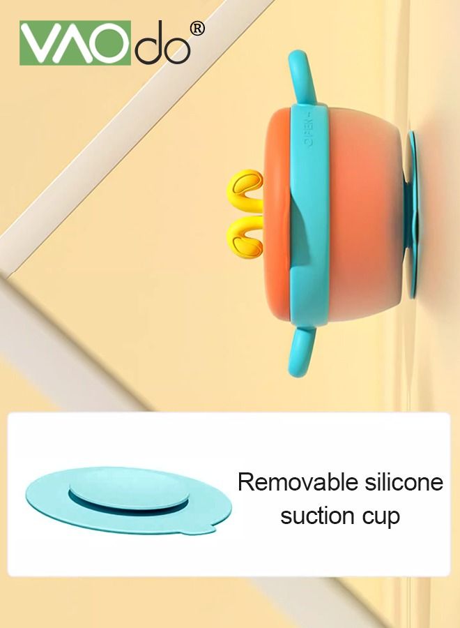 VAOdo Baby Feeding Bowl Anti-scald Stainless Water for Toddlers Serving Bowls Practical Anti-fall Steel with Lid Inject Hot Water to Change Color Bowls Orange - Image 2