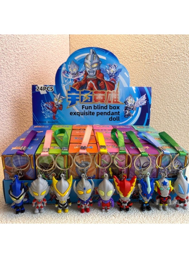 Tide Play Kapibala Capybara Doll Pendant Blind Box 2025 Internet Celebrant Student Exquisite Keychain Toy-Colour:A Small Box Of Ultraman Blind Box (photographed In Multiples Of 24) - Image 1