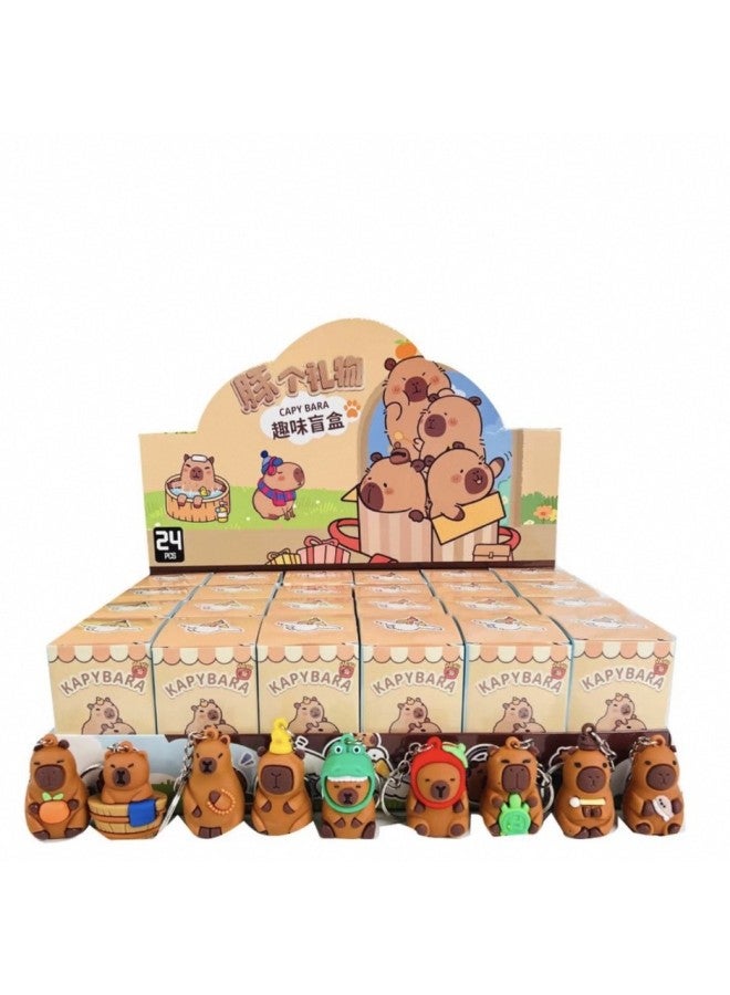 Tide Play Kapibala Capybara Doll Pendant Blind Box 2025 Internet Celebrant Student Exquisite Keychain Toy-Colour:A Small Box Of Ultraman Blind Box (photographed In Multiples Of 24) - Image 4