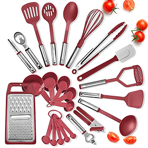 Eatex Nonstick Bakeware Sets with Baking Pans Set, 39 Piece Baking Set with Muffin Pan, Cake Pan & Cookie Sheets for Baking Nonstick Set, Steel Baking Sheets for Oven with Red Kitchen Utensils Set - Image 3
