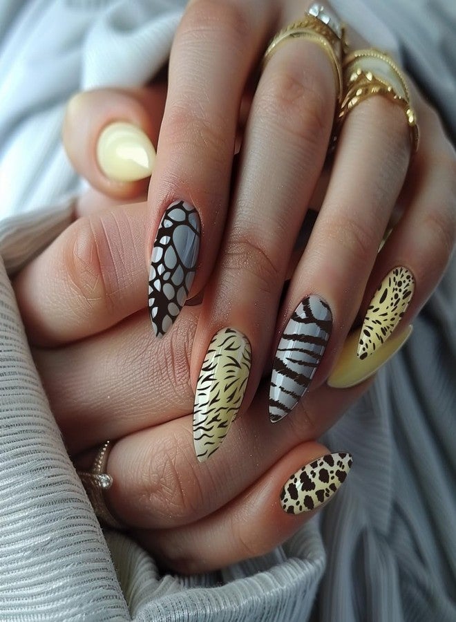 PH PandaHall 5PCS Nail Stamping Plates Animal Texture Print Nail Art Stamp Stainless Steel DIY Photo Template Nails Stencils for Women Nails Art Design 4.7x2.4 inches - Image 5
