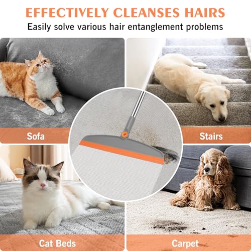 nacena Multifunction Magic Broom, 54 Inch Adjustable Long Handle Silicone Floor Squeegee Broom, Sweep and Scrape 2 In 1 Household Cleaning Brooms for Floor, Bathrooms, Kitchens, Showers, Tile, Pet Hair,Glass - Image 5