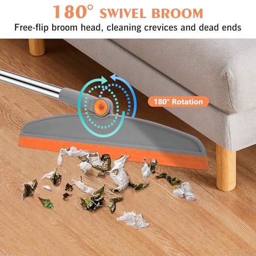 nacena Multifunction Magic Broom, 54 Inch Adjustable Long Handle Silicone Floor Squeegee Broom, Sweep and Scrape 2 In 1 Household Cleaning Brooms for Floor, Bathrooms, Kitchens, Showers, Tile, Pet Hair,Glass - Image 4