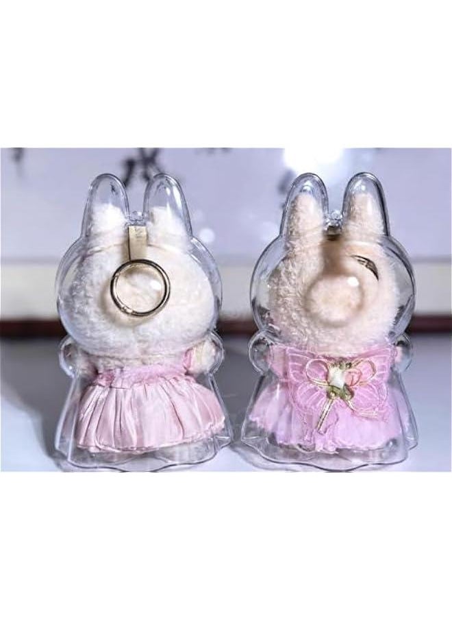 Arabest Protective Case for LABUBU Dolls,Acrylic Display Case with Silicone Strap and Keychain,Clear Storage Cover ,Clear Display Case for LABUBU Dolls ,No Dolls Included (for Wings)  - Image 4