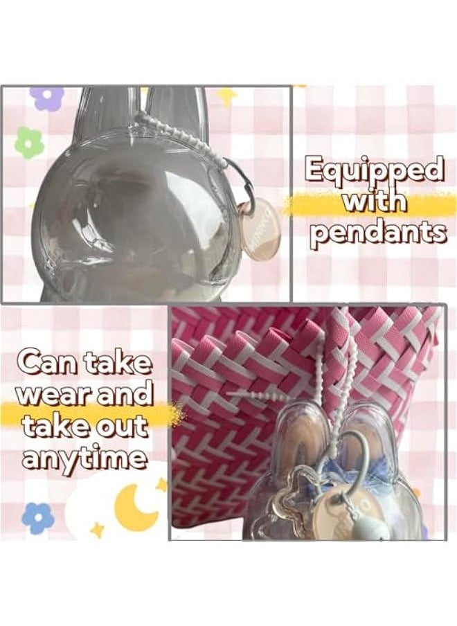 Protective Case for LABUBU Dolls,Acrylic Display Case with Silicone Strap and Keychain,Clear Storage Cover ,Clear Display Case for LABUBU Dolls ,No Dolls Included (for Wings)