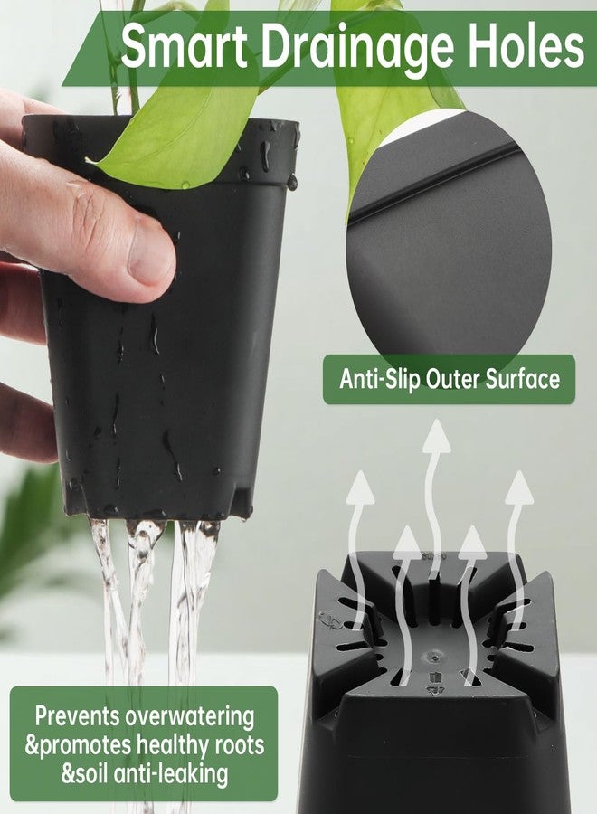 RooTrimmer 2.7 Inch Square Nursery Pots with Humidity Dome, 60 Packs Clear Seedling Pots with Drainage Holes, Reusable Propagation Pots Small Plant Container for Indoor Outdoor Gardening - Image 2