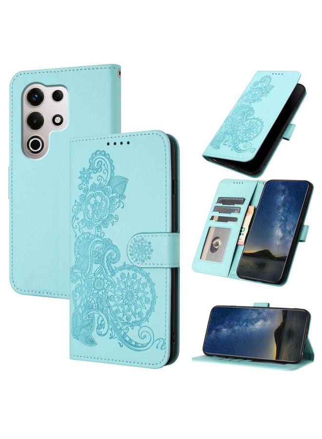 اس-توب جراب لهاتف Itel S25 Ultra مصنوع من الجلد المنقوش بزهرة الداتورة - Image 1