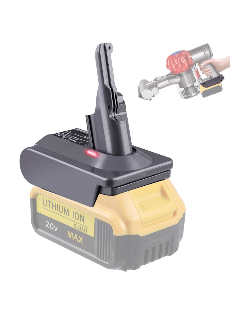 JJXNDO JJXNDO V8 Adapter for Dewalt 20V Lithium Battery Converter to Replace for Dyson V8 Battery Works with Dyson V8 Series Animal Absolute Vacuum Cleaner Installation PartsAdapter Not Battery 