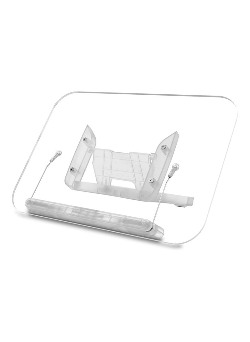 عام رف قراءة أكريليك، رف طبخ، قابل للتعديل بزاوية 13 مستوى، قابل للطي ومحمول، خفيف الوزن ومناسب للمكتب، المطبخ، كتب المدرسة، الوصفات، المجلات، الأجهزة اللوحية، أجهزة الكمبيوتر المحمولة - Image 1