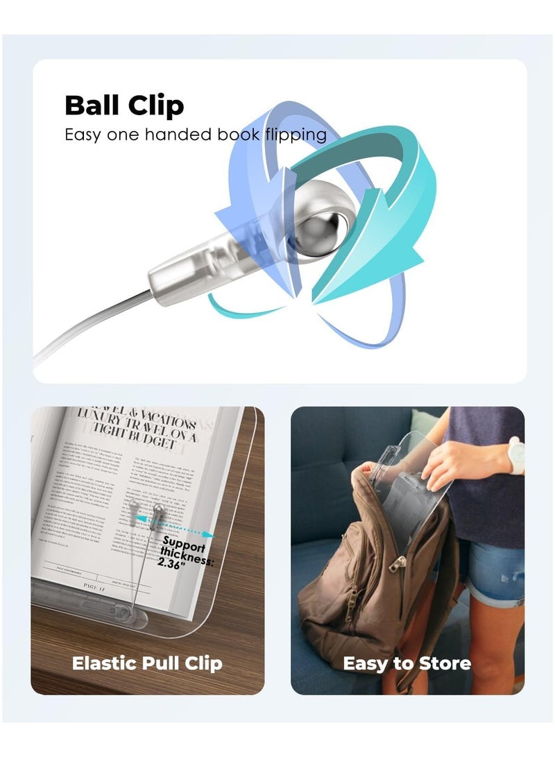 عام رف قراءة أكريليك، رف طبخ، قابل للتعديل بزاوية 13 مستوى، قابل للطي ومحمول، خفيف الوزن ومناسب للمكتب، المطبخ، كتب المدرسة، الوصفات، المجلات، الأجهزة اللوحية، أجهزة الكمبيوتر المحمولة - Image 5