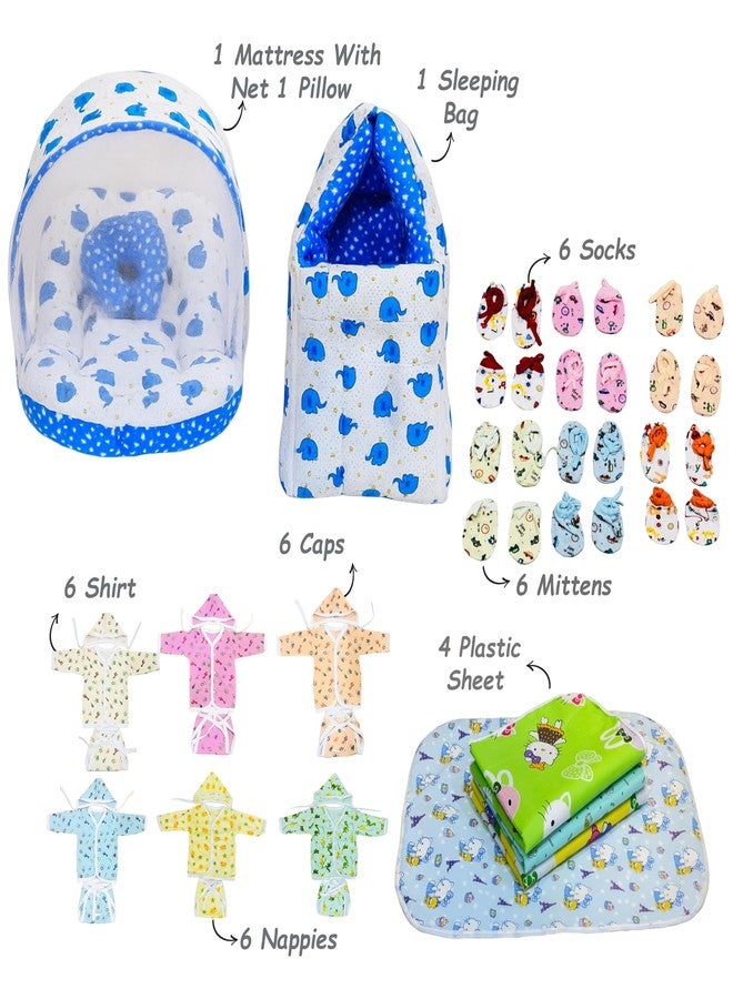 Infantbond by Fareto Newborn Baby Essentials Combo Set - 39 in 1 All-Season Hospital Care Kit for Newborns (0-6 Months) | Complete Baby Gift Set | Baby Products All New Born Combo (Blue Elephant) - Image 2