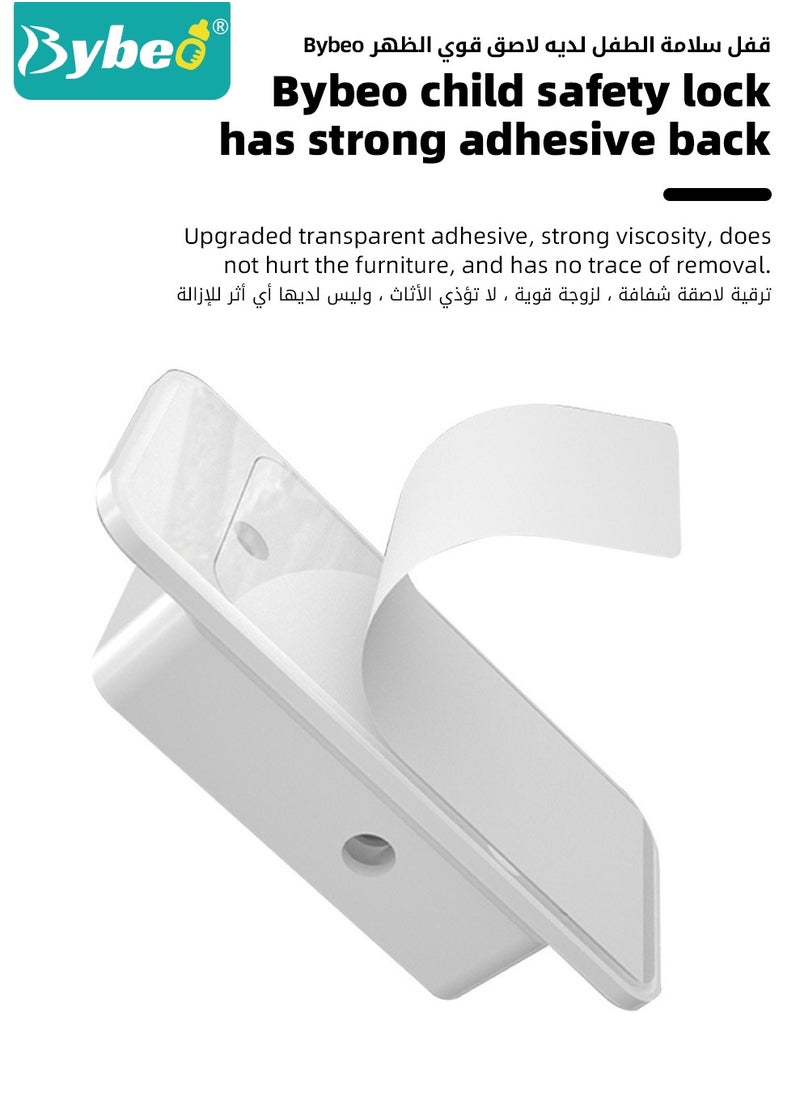 2-Piece Baby Safety Locks, Combination Lock and Key Lock, Kids Security Locks Set, Adjustable Children Safety Locker for Window, Freezer, Cabinet, Drawers, Door, 3M Adhesive Pads, No Drilling, Ideal for Toddlers Children and Kids