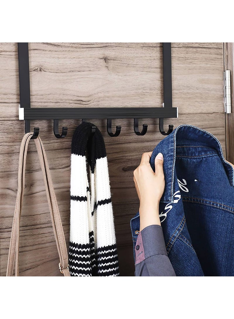 6 Hooks Over-the-Door Metal Clip Door Hanger Clothes Coat Hanger Bags Towel Hanging Rack Door Back Storage Holder for Caps Hats - Image 4