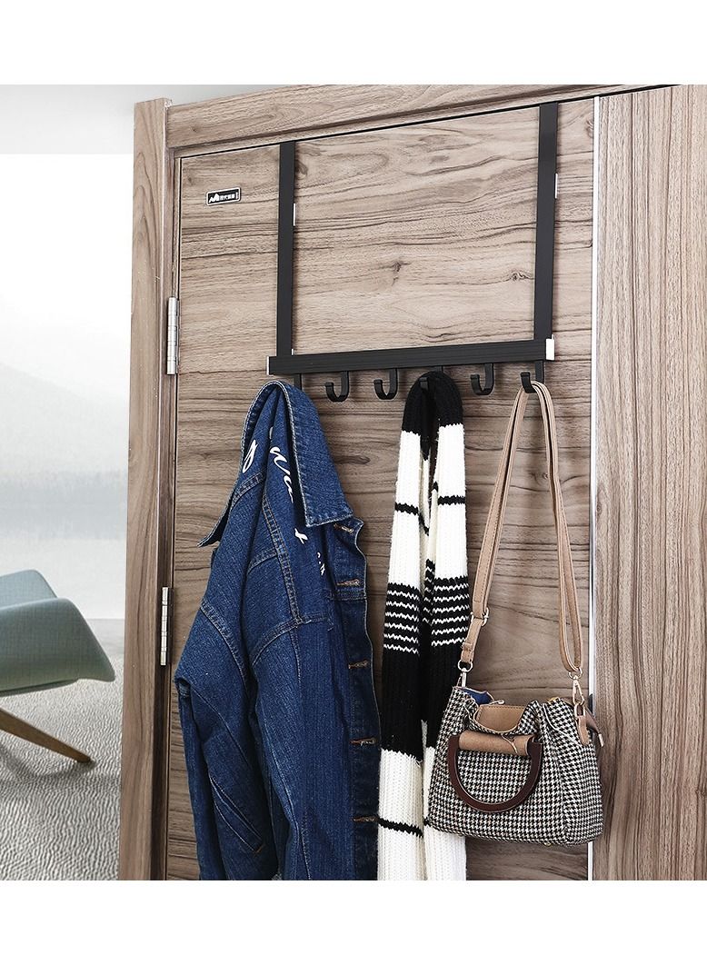 6 Hooks Over-the-Door Metal Clip Door Hanger Clothes Coat Hanger Bags Towel Hanging Rack Door Back Storage Holder for Caps Hats - Image 3