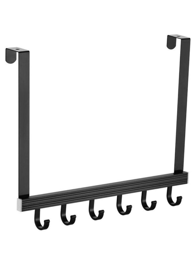6 Hooks Over-the-Door Metal Clip Door Hanger Clothes Coat Hanger Bags Towel Hanging Rack Door Back Storage Holder for Caps Hats - Image 1