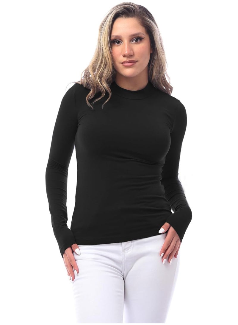 REDCOTTON High Neck Long Sleeve T-Shirt