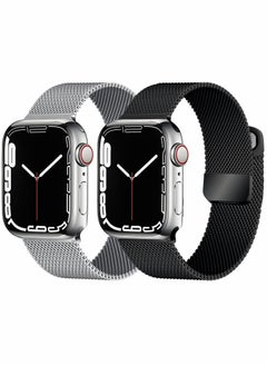 Compatible for Apple Watch Band, Adjustable Stainless Steel Magnetic Absorption Strap Strap Replacement for 42mm 44mm 45mm for iWatch Series SE 9/8/7/6/5/4/3/2/1