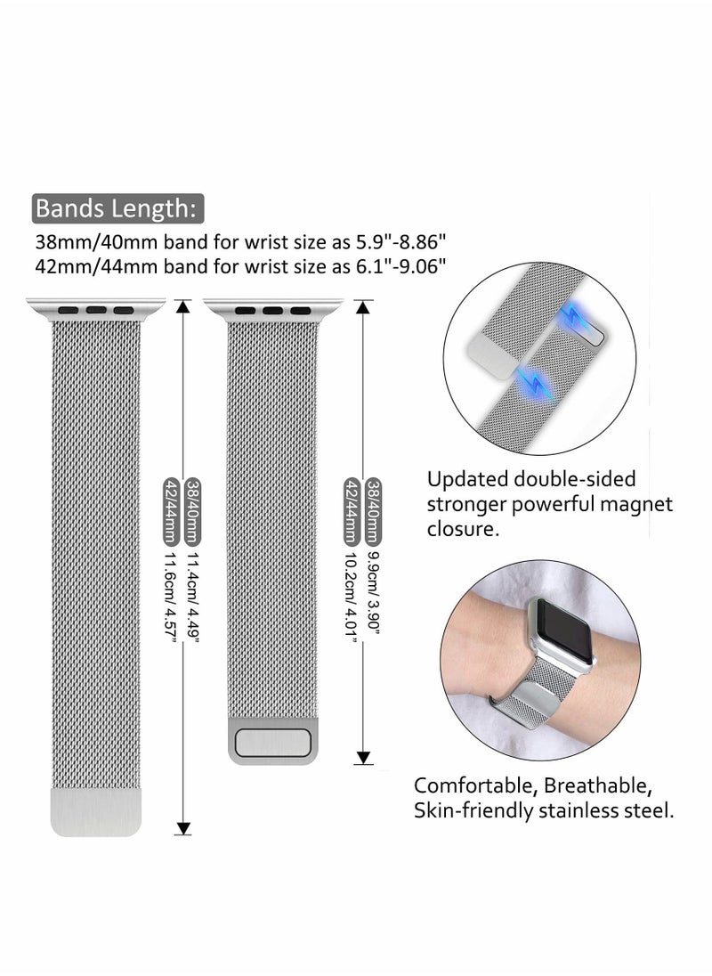 Generic - Compatible for Apple Watch Band, Adjustable Stainless Steel Magnetic Absorption Strap Strap Replacement for 42mm 44mm 45mm for iWatch Series SE 9/8/7/6/5/4/3/2/1 - Image 1