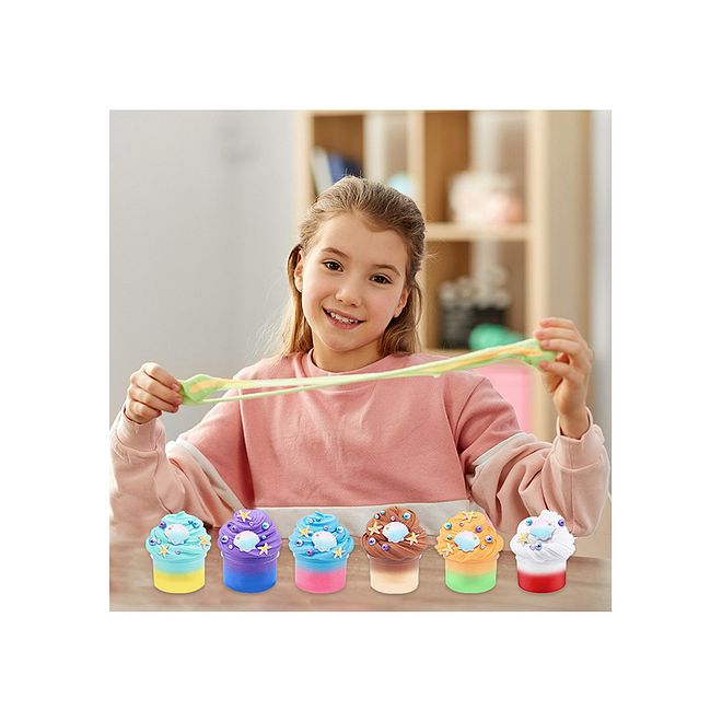 Essen Butter Slime Kit 6-Pack , Scented, Non-Sticky Stress Relief Toys for Children 6+, Includes Shells & Beads, Safe & Hypoallergenic - Image 3